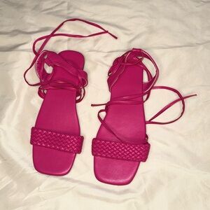 SHEIN Hot Pink Strappy Sandals